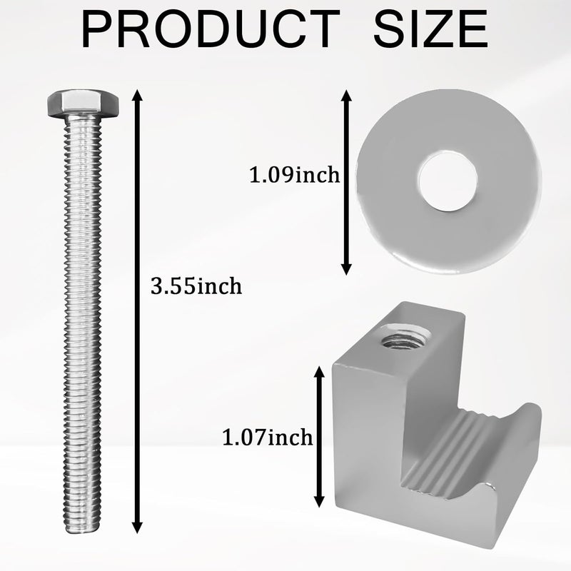 Hirificing 4PCS Truck Tool Box Mounting Kit, J Hook Truck Crossover Tool Boxes for Bed of Truck Aluminum Pickup Toolbox Rail Mounting Kit for Fix Tool Boxes Tie Downs Comes With Fastening Nuts(Silver) - Image 2